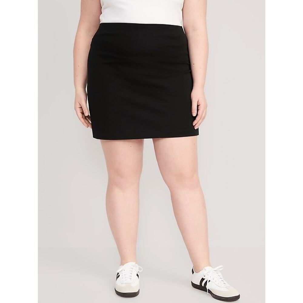Old Navy Skirt XXL Black Pixie High-Waisted Pull On Mini Cotton Blend